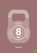 plakat: kettle bell 8 kg - plum-Fitness-A1two3