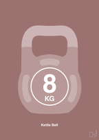 plakat: kettle bell 8 kg - plum-Fitness-A1two3