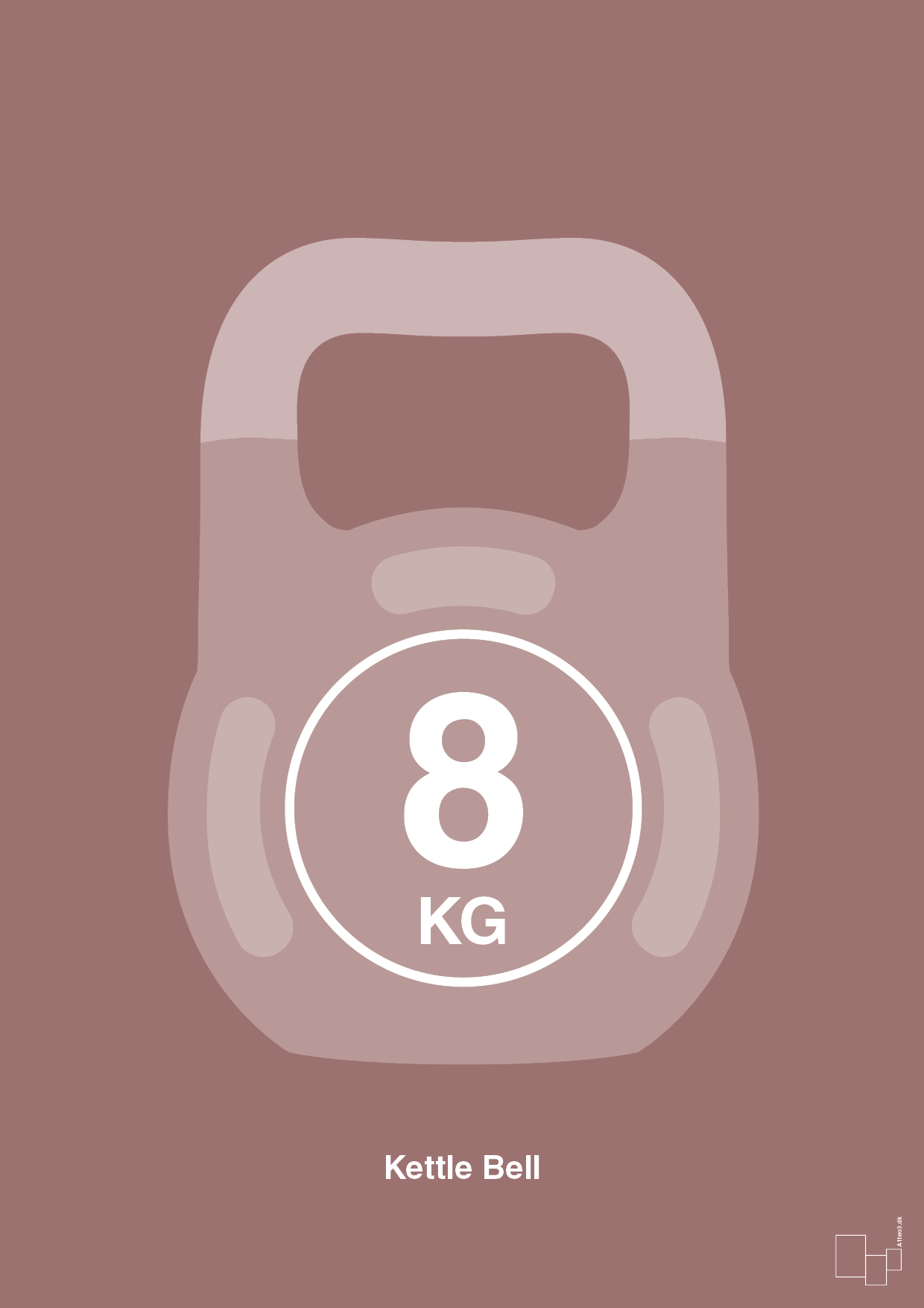 plakat: kettle bell 8 kg - plum-Fitness-A1two3