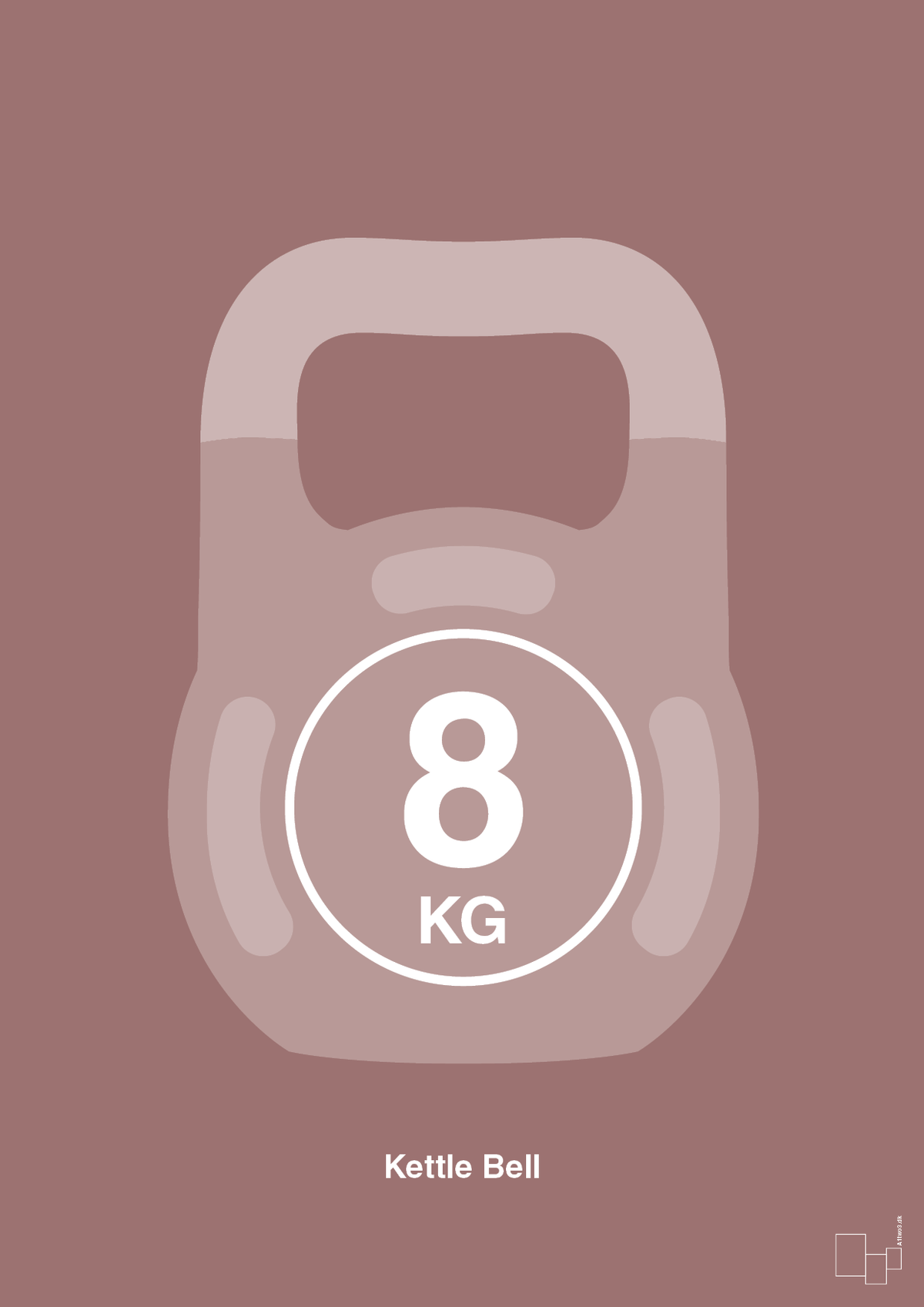 plakat: kettle bell 8 kg - plum-Fitness-A1two3