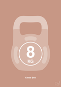 plakat: kettle bell 8 kg - powder-Fitness-A1two3