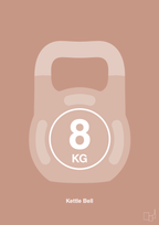 plakat: kettle bell 8 kg - powder-Fitness-A1two3
