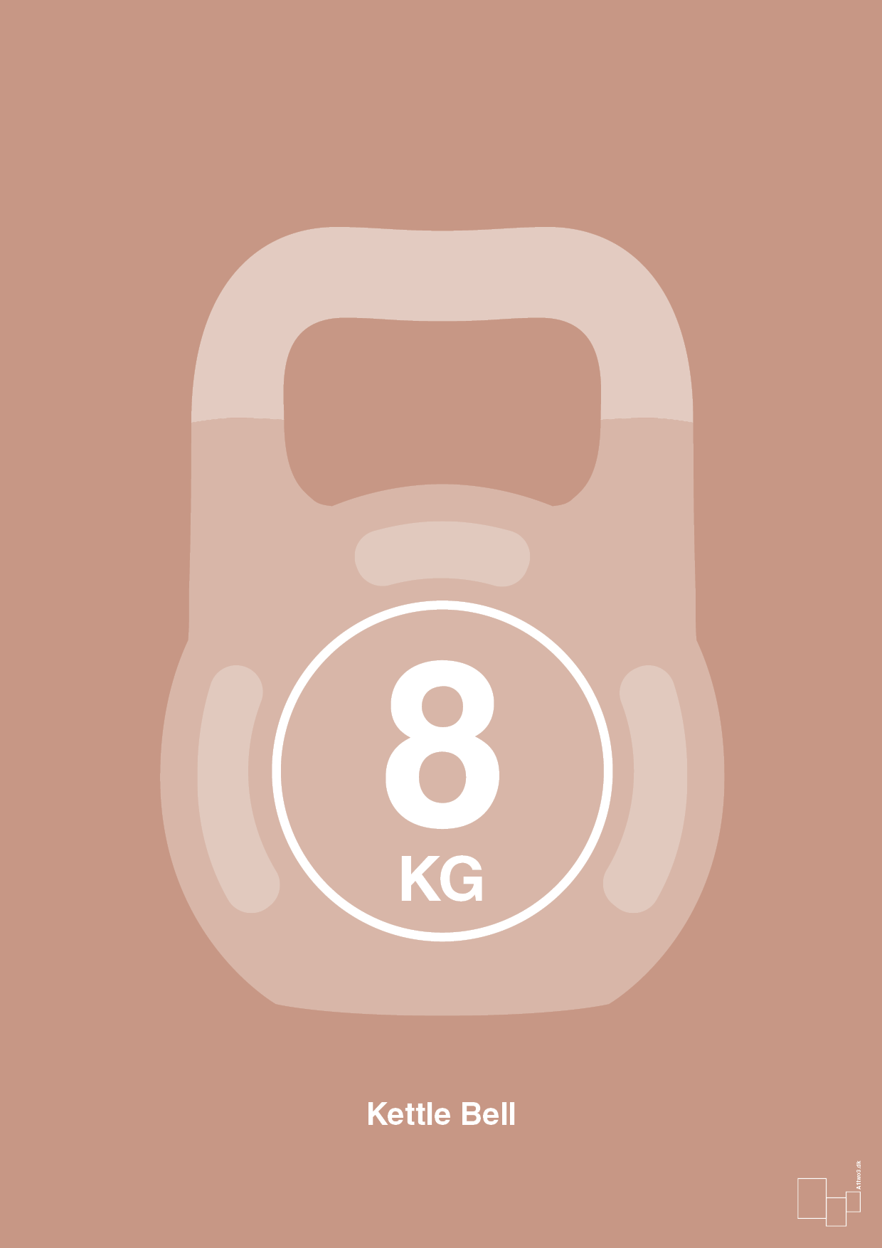 plakat: kettle bell 8 kg - powder-Fitness-A1two3