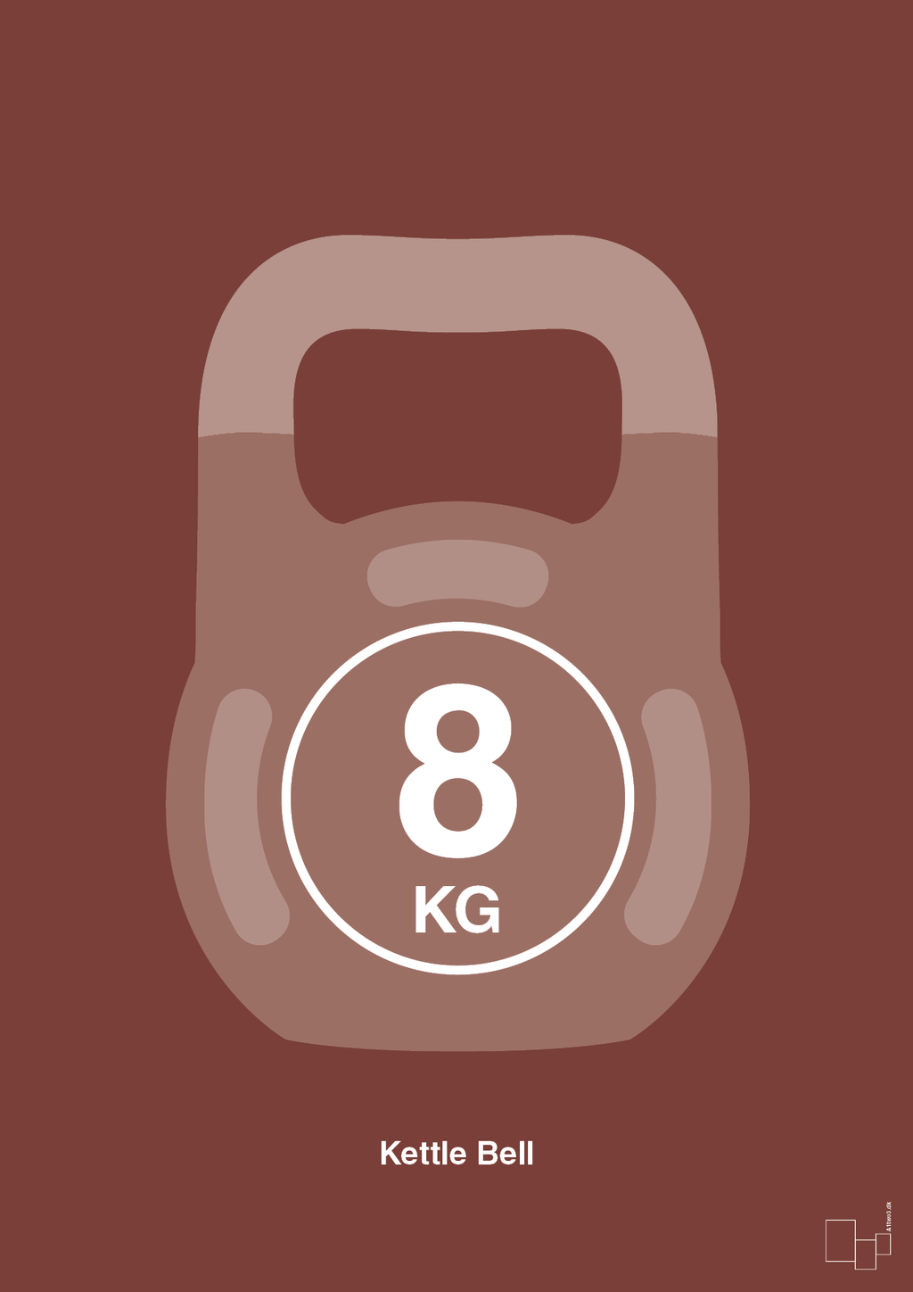 plakat: kettle bell 8 kg - red pepper-Fitness-A1two3