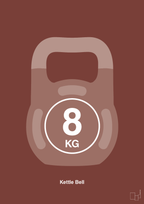 plakat: kettle bell 8 kg - red pepper-Fitness-A1two3