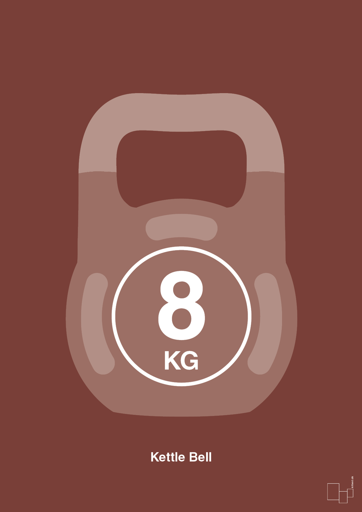 plakat: kettle bell 8 kg - red pepper-Fitness-A1two3