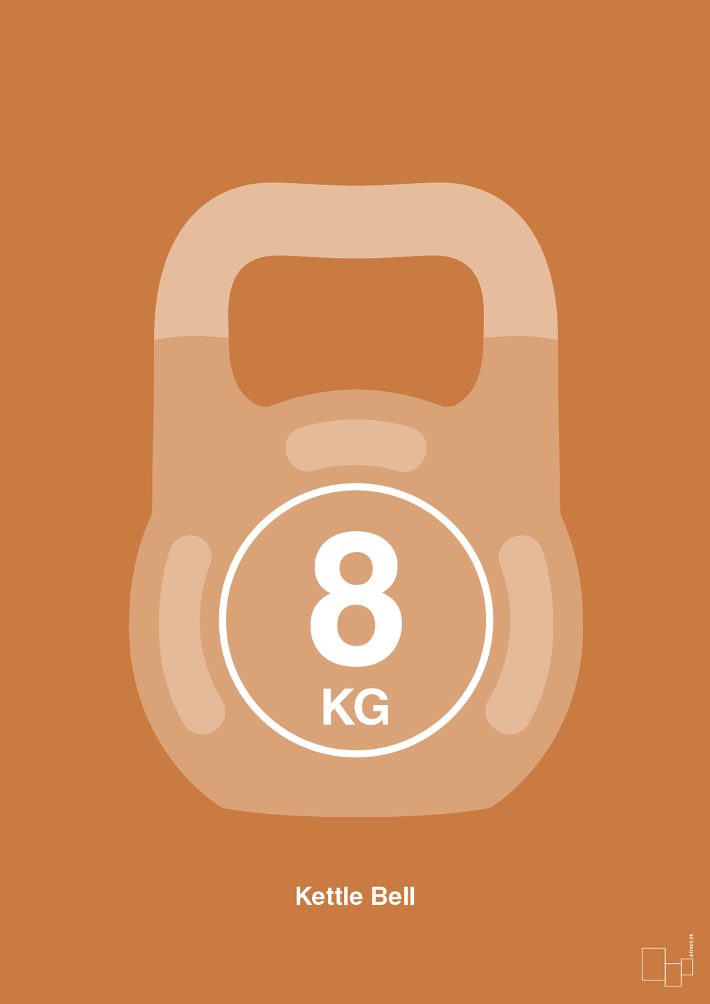 plakat: kettle bell 8 kg - rumba orange-Fitness-A1two3