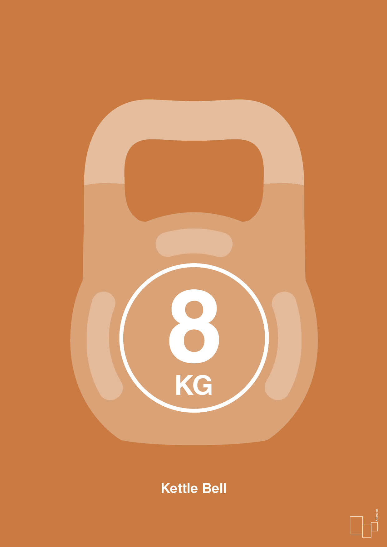 plakat: kettle bell 8 kg - rumba orange-Fitness-A1two3