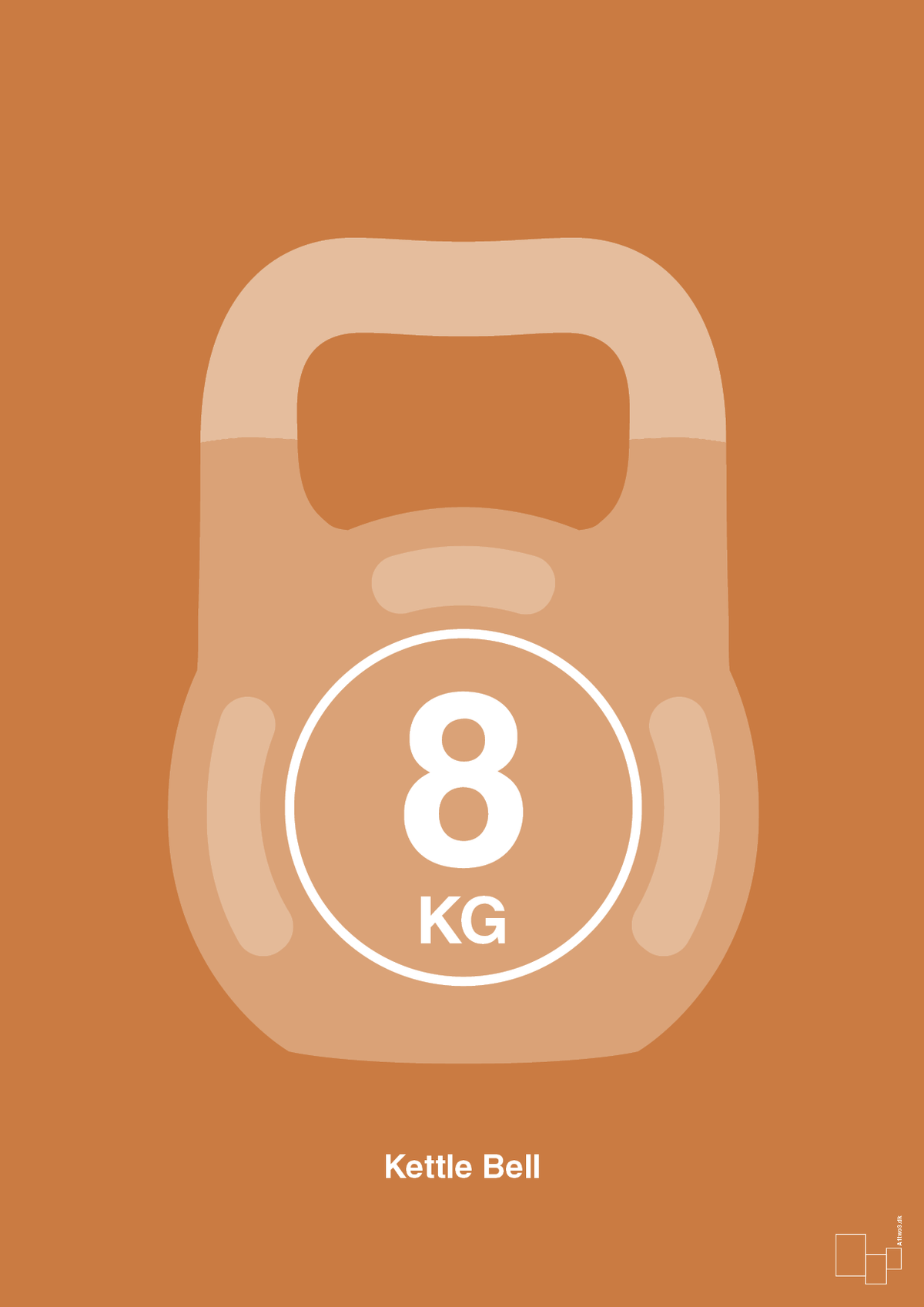 plakat: kettle bell 8 kg - rumba orange-Fitness-A1two3