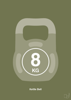 plakat: kettle bell 8 kg - secret meadow-Fitness-A1two3