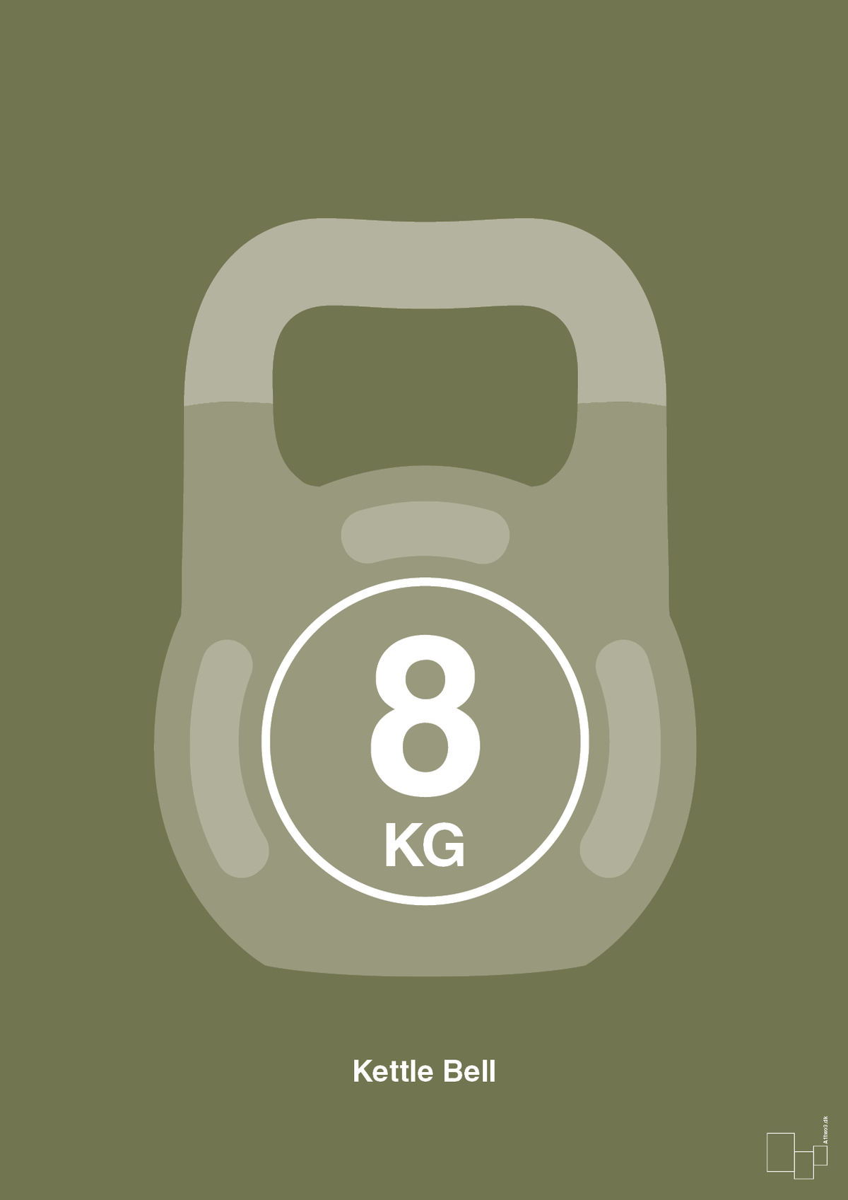 plakat: kettle bell 8 kg - secret meadow-Fitness-A1two3
