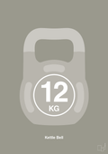 plakat: kettle bell 12 kg - battleship gray-Fitness-A1two3