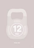 plakat: kettle bell 12 kg - broken beige-Fitness-A1two3