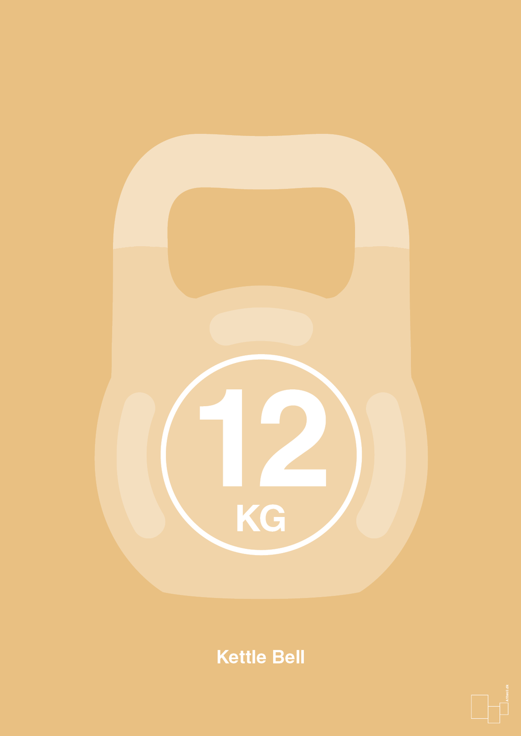 plakat: kettle bell 12 kg - charismatic-Fitness-A1two3