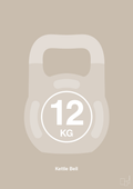 plakat: kettle bell 12 kg - creamy mushroom-Fitness-A1two3