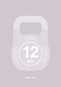 plakat: kettle bell 12 kg - dusty lilac-Fitness-A1two3