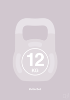 plakat: kettle bell 12 kg - dusty lilac-Fitness-A1two3
