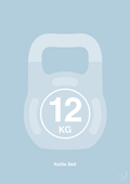 plakat: kettle bell 12 kg - heavenly blue-Fitness-A1two3