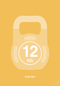 plakat: kettle bell 12 kg - honeycomb-Fitness-A1two3