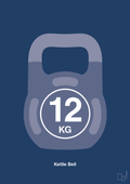 plakat: kettle bell 12 kg - lapis blue-Fitness-A1two3