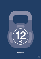 plakat: kettle bell 12 kg - lapis blue-Fitness-A1two3