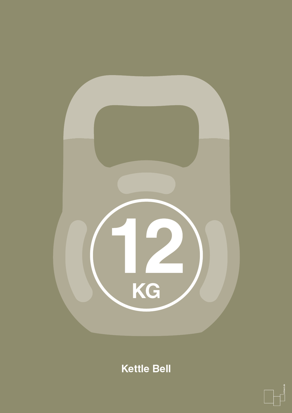 plakat: kettle bell 12 kg - misty forrest-Fitness-A1two3