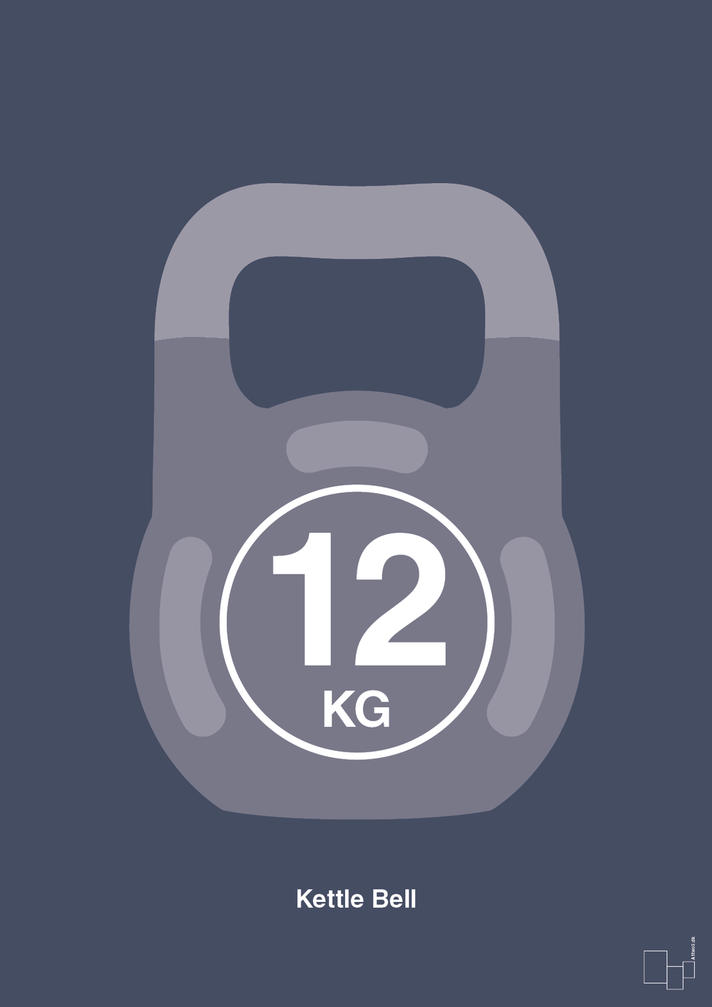 Kettle bell 12 kg - petrol-Fitness-A1two3