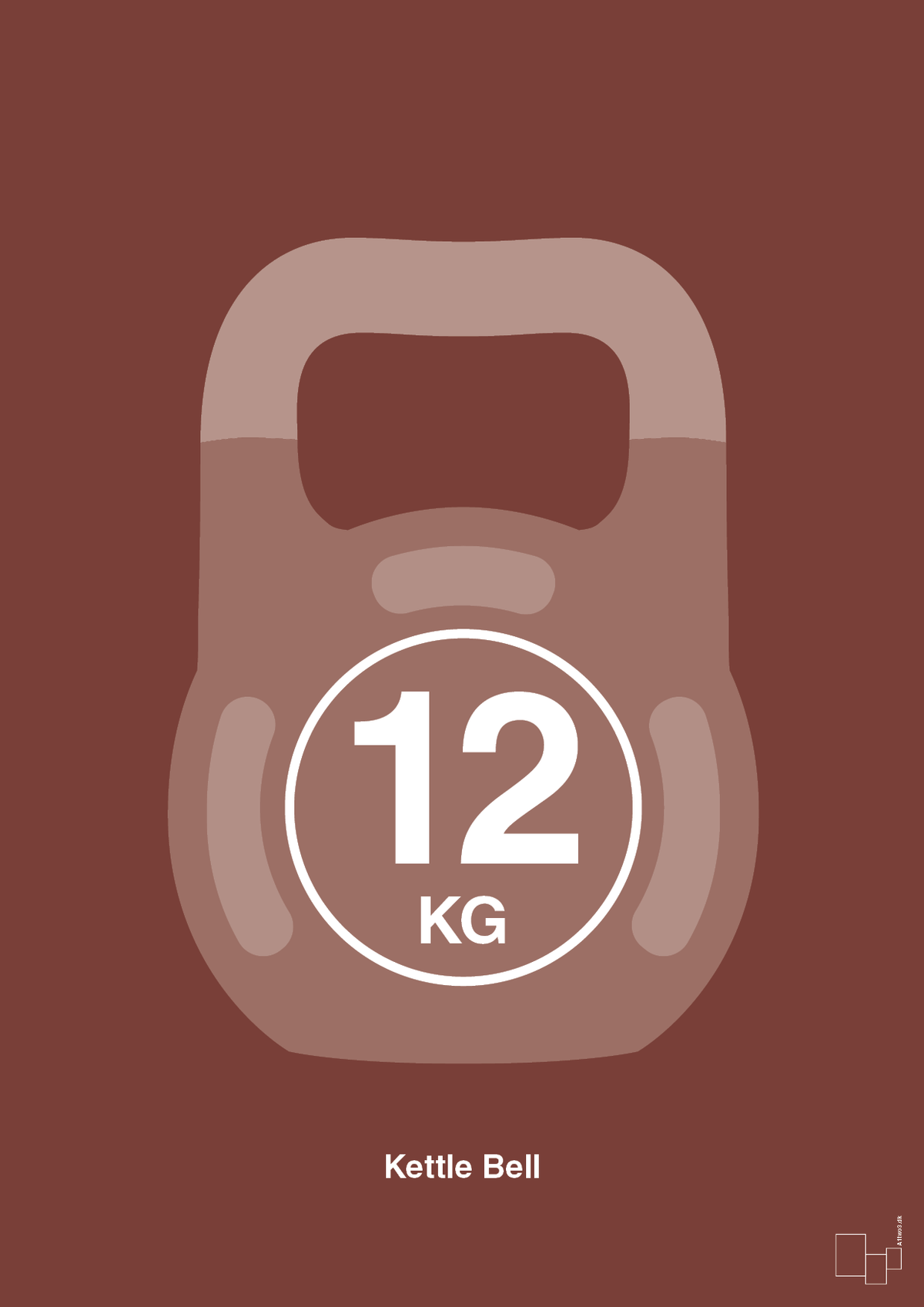 plakat: kettle bell 12 kg - red pepper-Fitness-A1two3