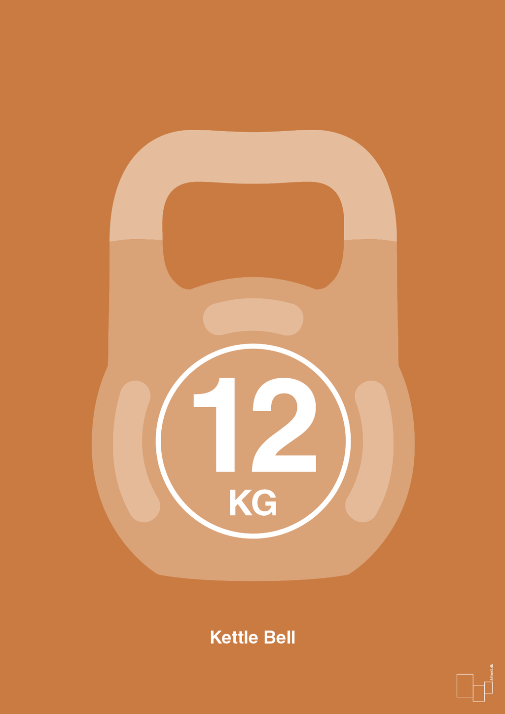 plakat: kettle bell 12 kg - rumba orange-Fitness-A1two3