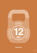 plakat: kettle bell 12 kg - rumba orange-Fitness-A1two3
