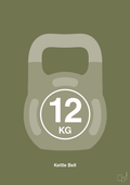 plakat: kettle bell 12 kg - secret meadow-Fitness-A1two3