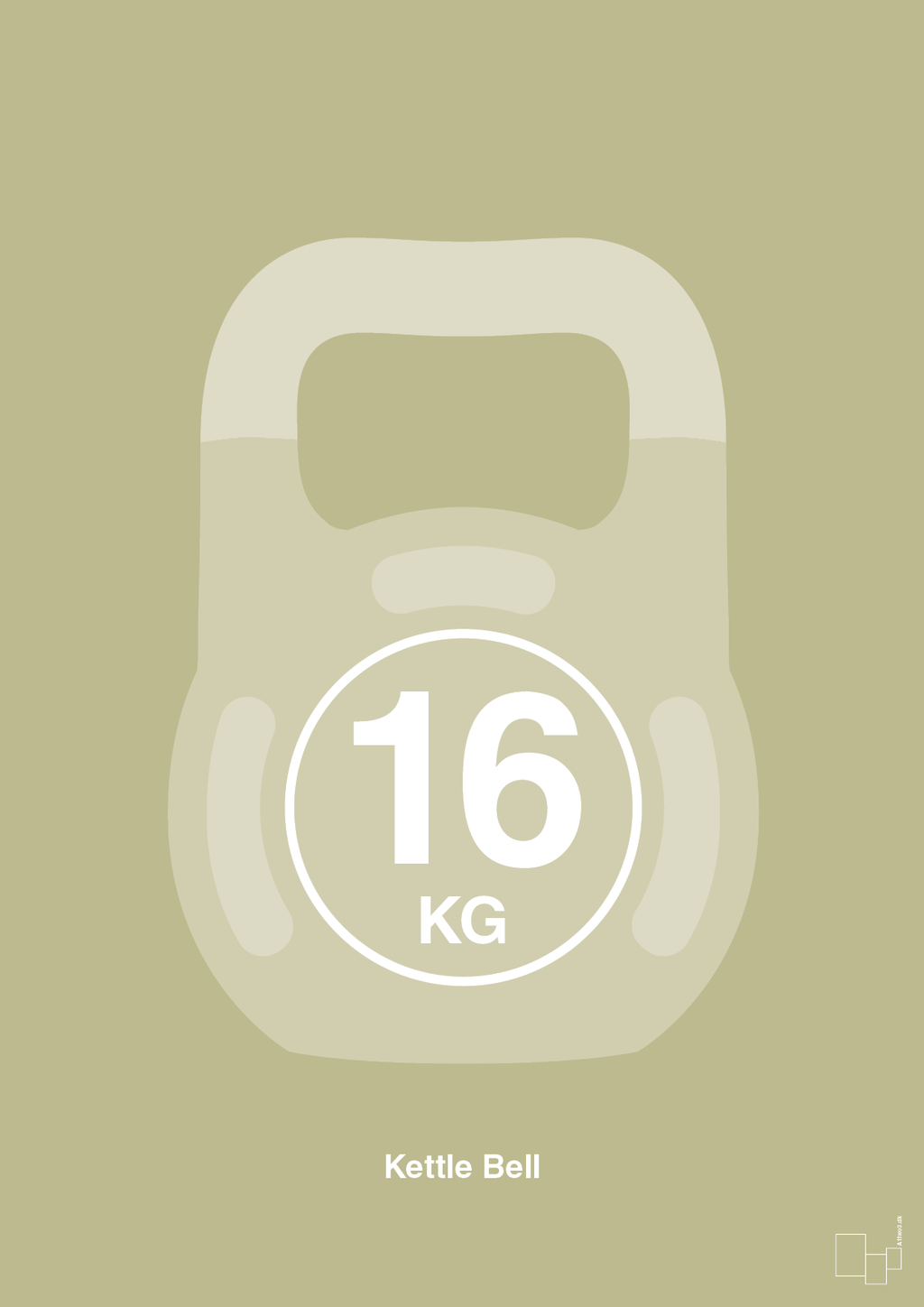 plakat: kettle bell 16 kg - back to nature-Fitness-A1two3