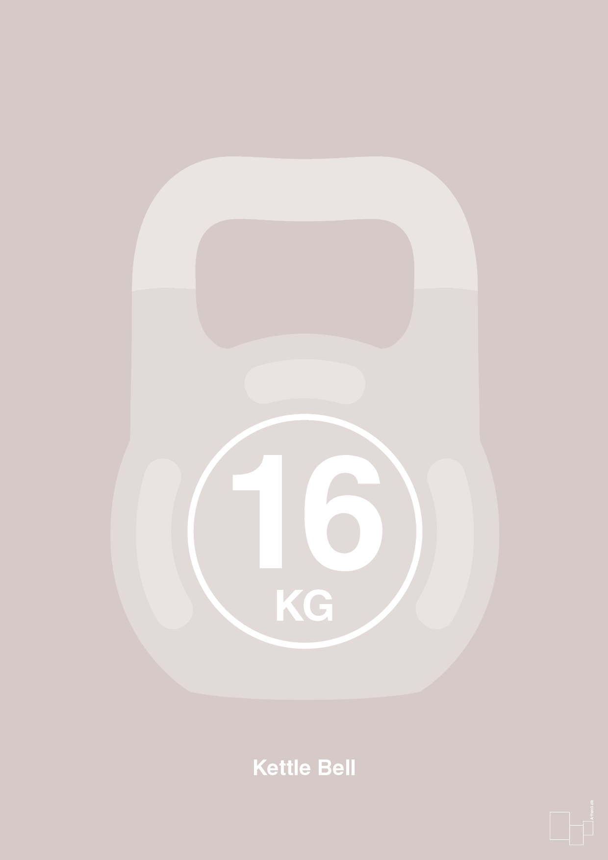 plakat: kettle bell 16 kg - broken beige-Fitness-A1two3