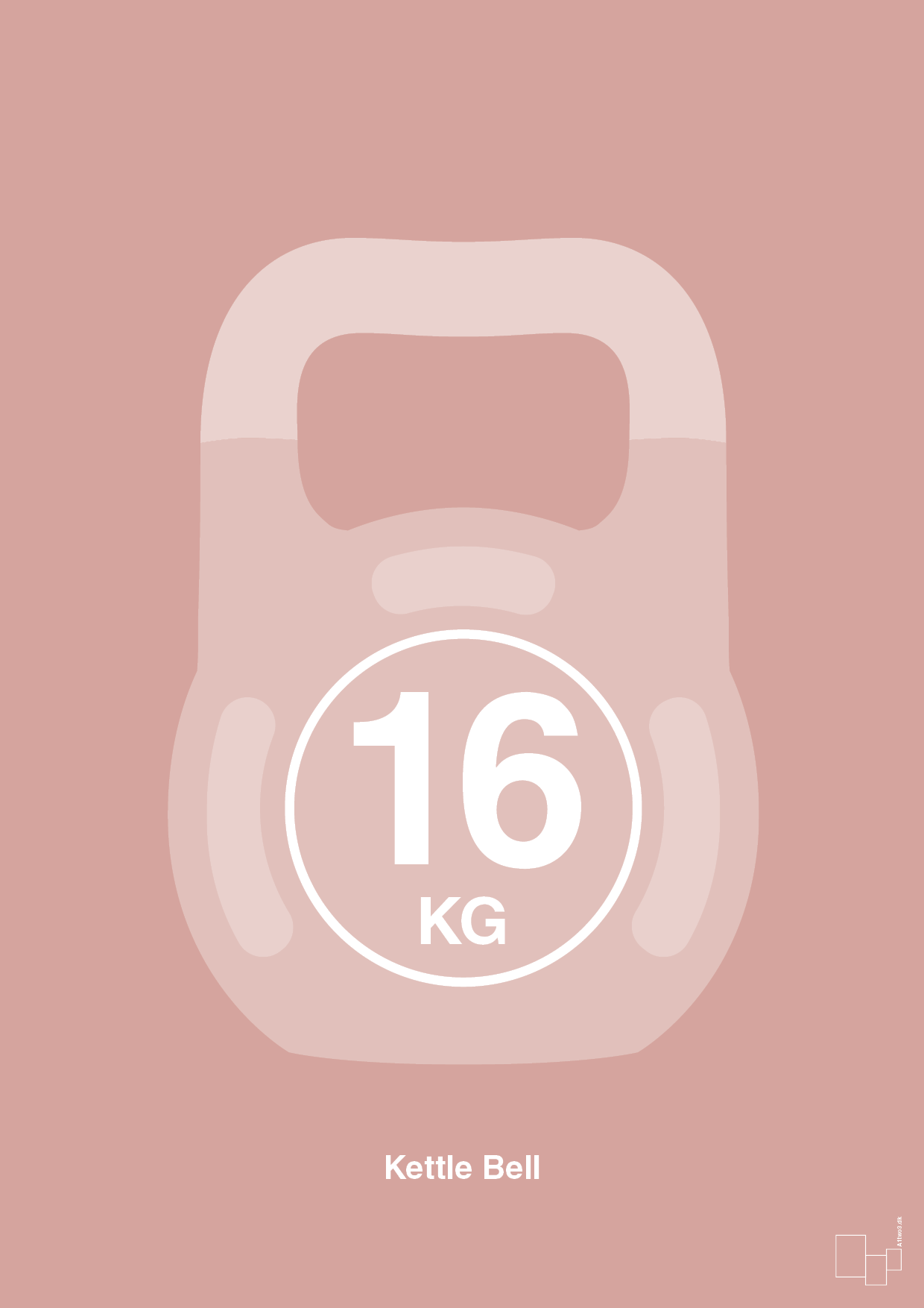 plakat: kettle bell 16 kg - bubble shell-Fitness-A1two3