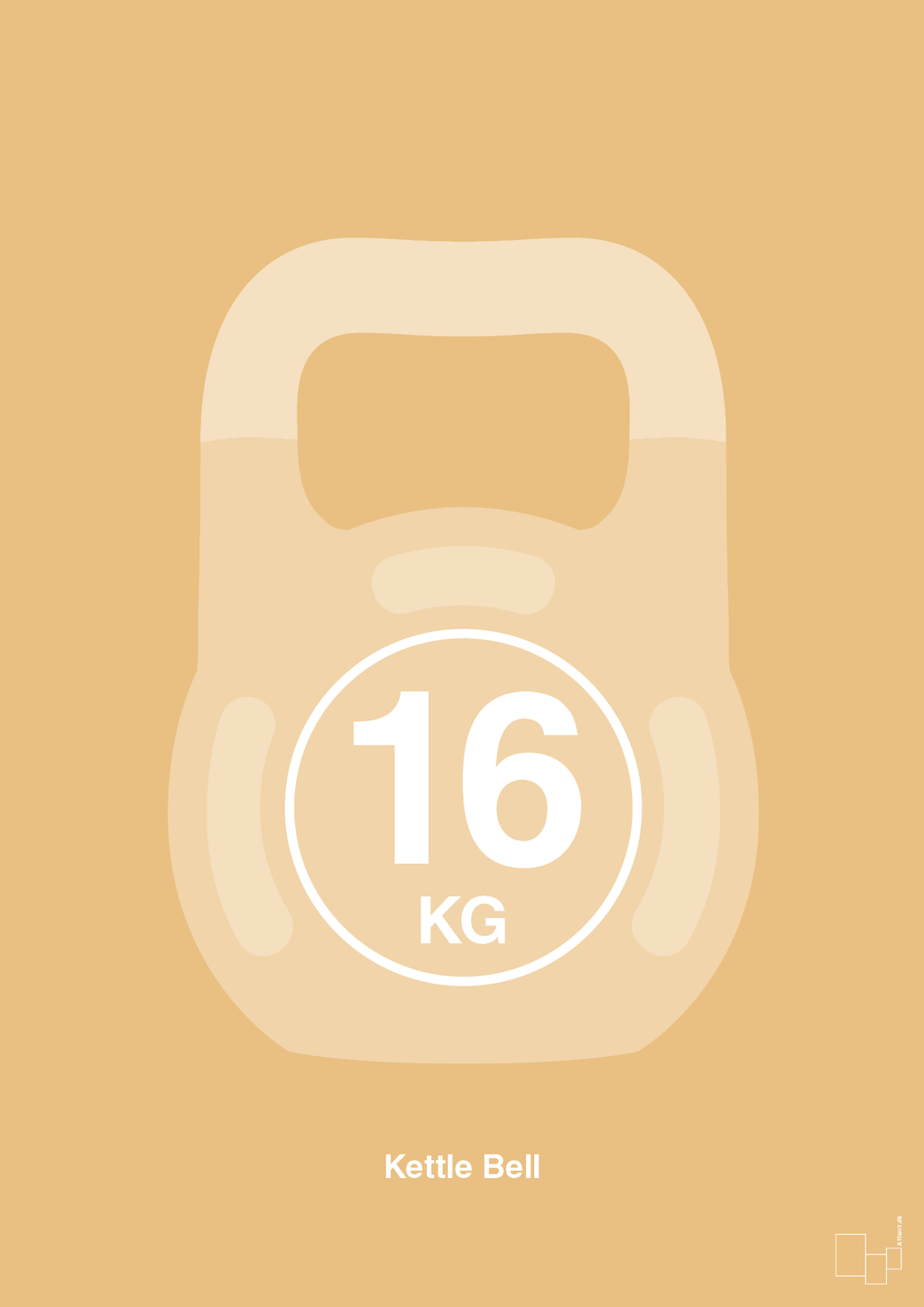 plakat: kettle bell 16 kg - charismatic-Fitness-A1two3