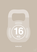 plakat: kettle bell 16 kg - creamy mushroom-Fitness-A1two3