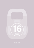 plakat: kettle bell 16 kg - dusty lilac-Fitness-A1two3