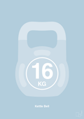 plakat: kettle bell 16 kg - heavenly blue-Fitness-A1two3