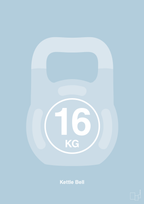 plakat: kettle bell 16 kg - heavenly blue-Fitness-A1two3