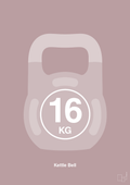 plakat: kettle bell 16 kg - light rose-Fitness-A1two3