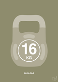 plakat: kettle bell 16 kg - misty forrest-Fitness-A1two3