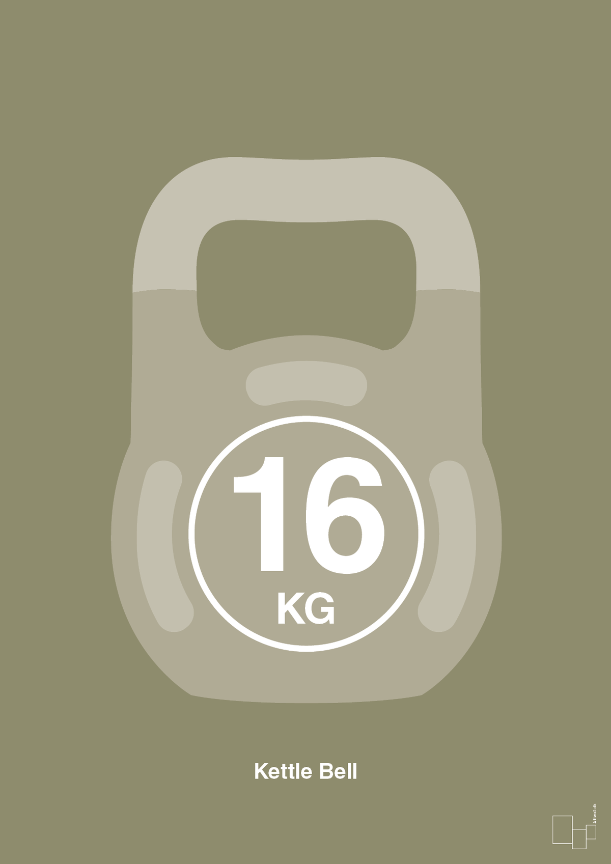 plakat: kettle bell 16 kg - misty forrest-Fitness-A1two3