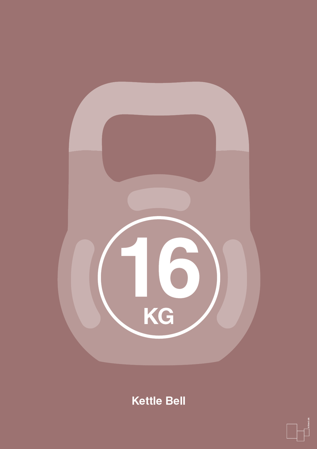 plakat: kettle bell 16 kg - plum-Fitness-A1two3