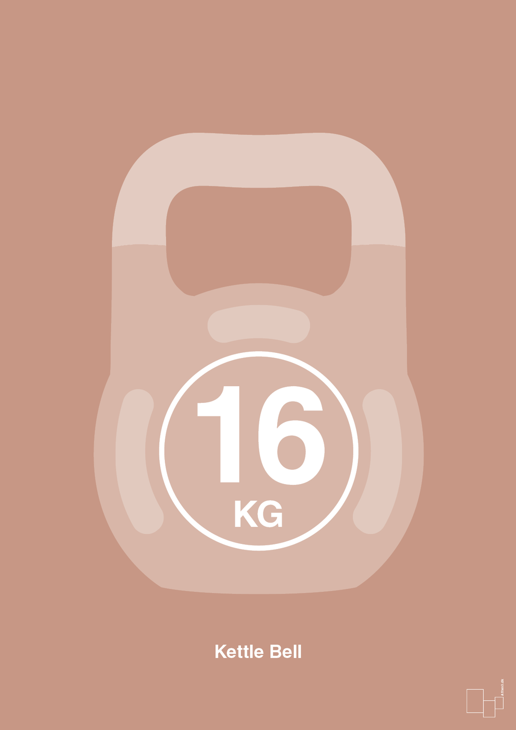 plakat: kettle bell 16 kg - powder-Fitness-A1two3