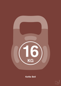 plakat: kettle bell 16 kg - red pepper-Fitness-A1two3