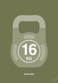 plakat: kettle bell 16 kg - secret meadow-Fitness-A1two3