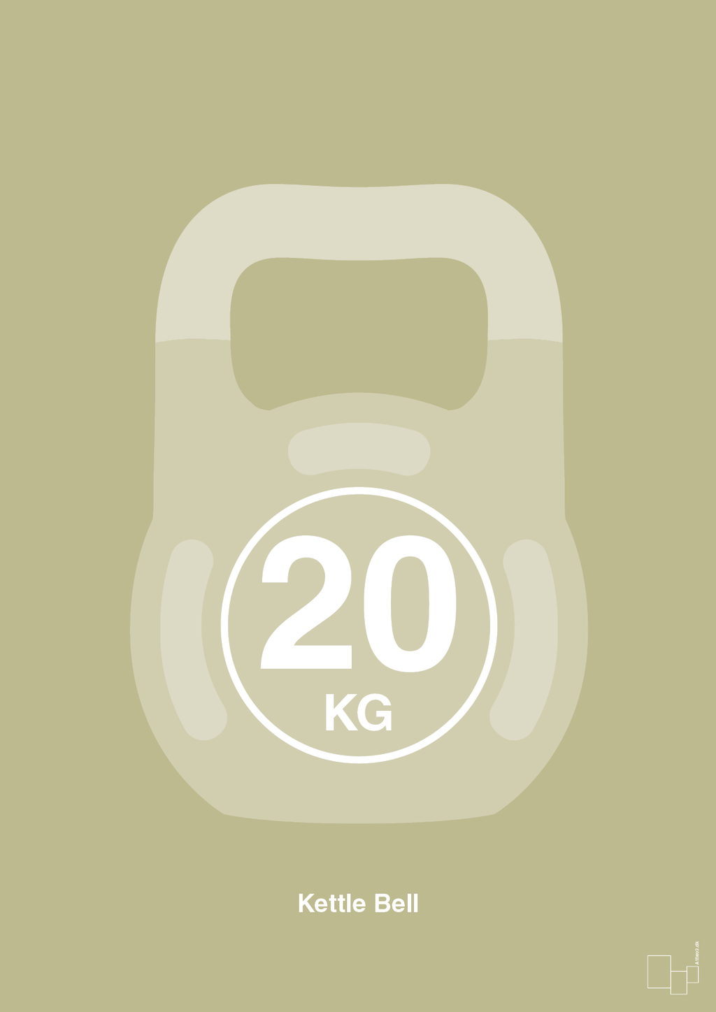 plakat: kettle bell 20 kg - back to nature-Fitness-A1two3