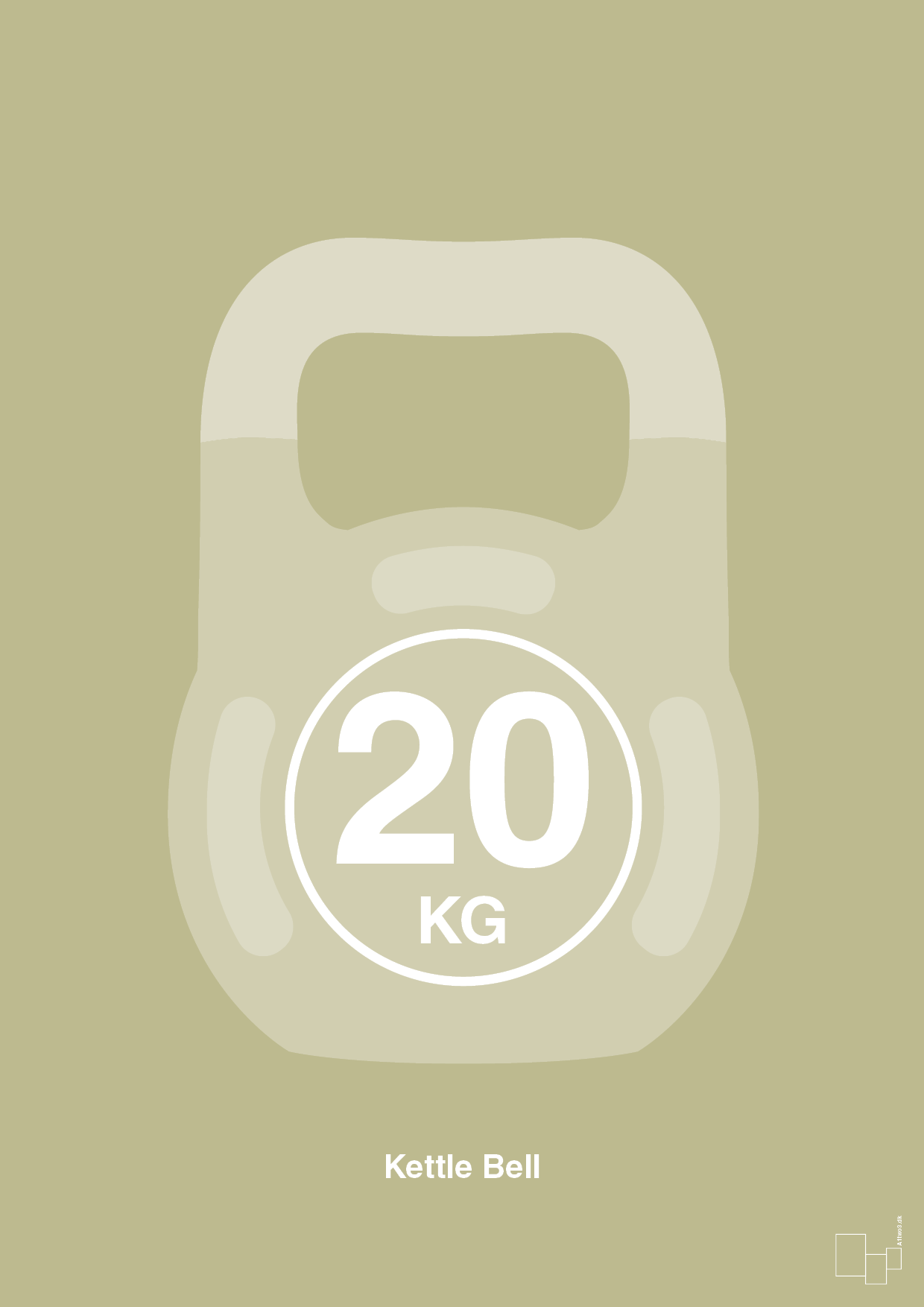 plakat: kettle bell 20 kg - back to nature-Fitness-A1two3