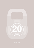 plakat: kettle bell 20 kg - broken beige-Fitness-A1two3