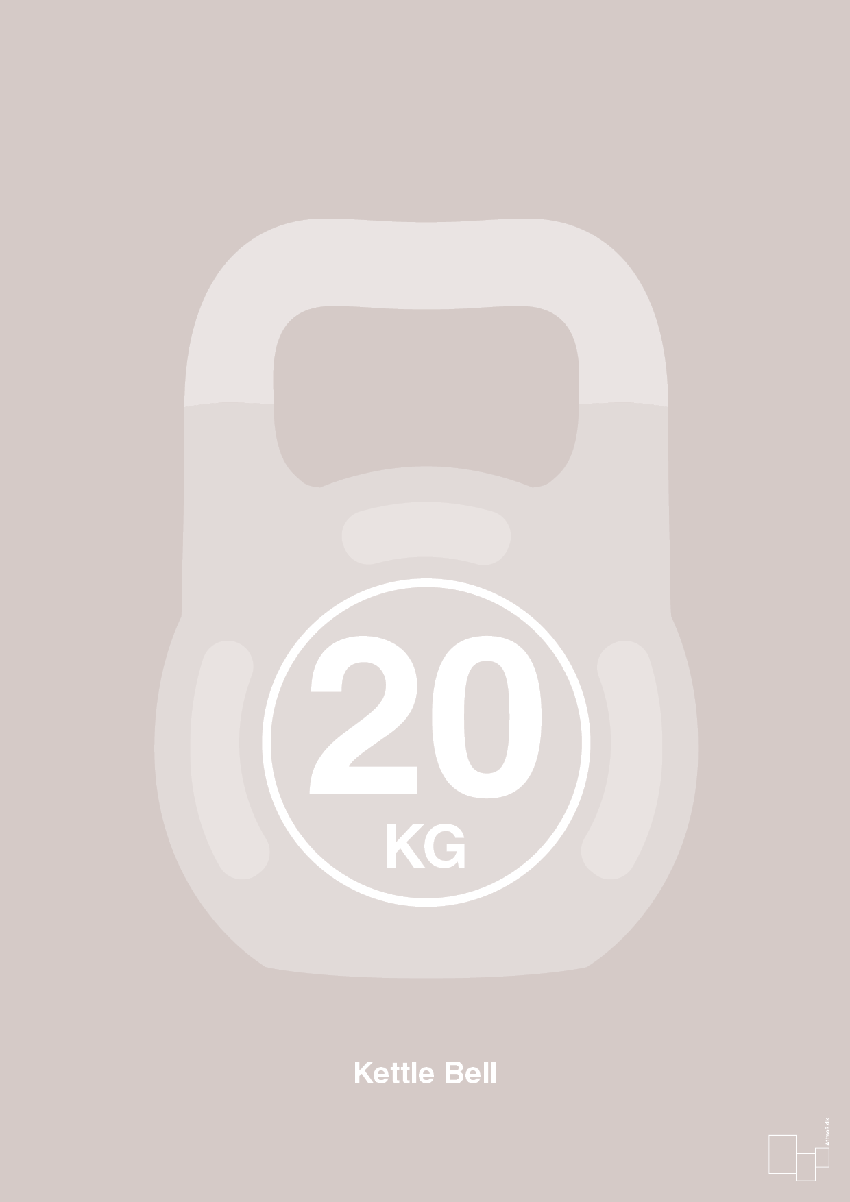plakat: kettle bell 20 kg - broken beige-Fitness-A1two3